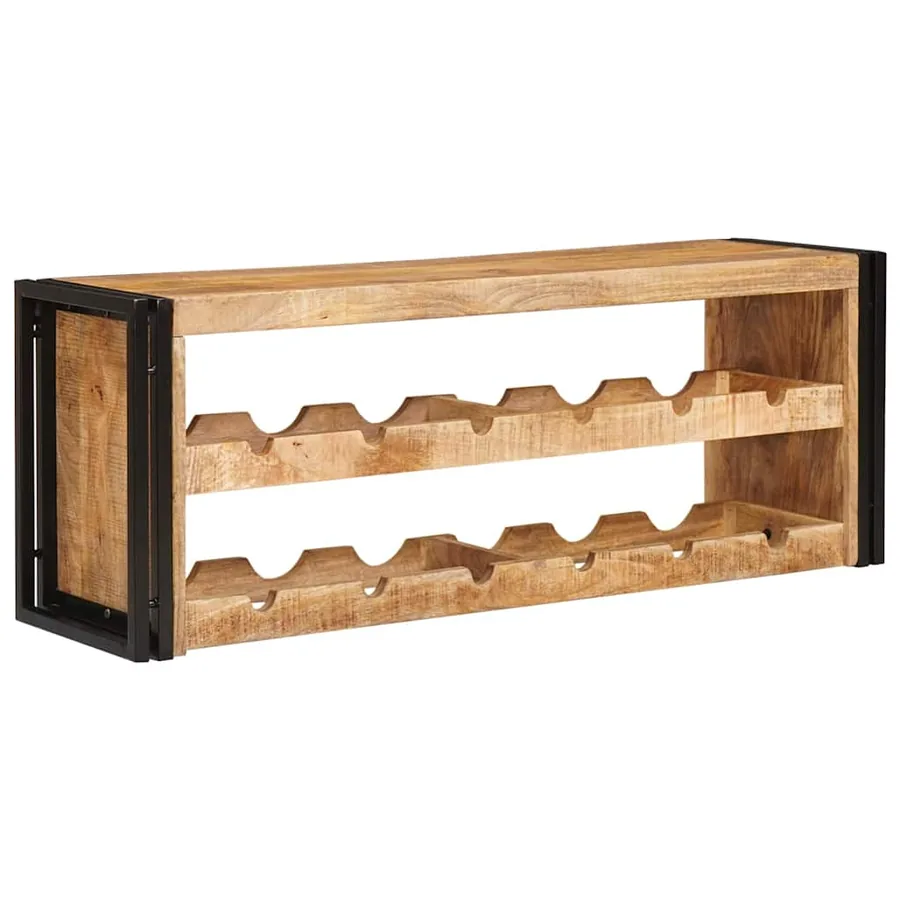 Étagère à vin 100 x 45 x 33 cm Bois de mangue brut solide - 2