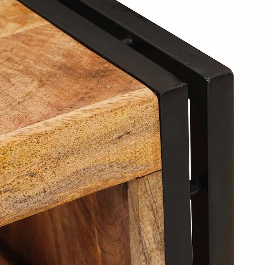 Étagère à vin 100 x 45 x 33 cm Bois de mangue brut solide - 7
