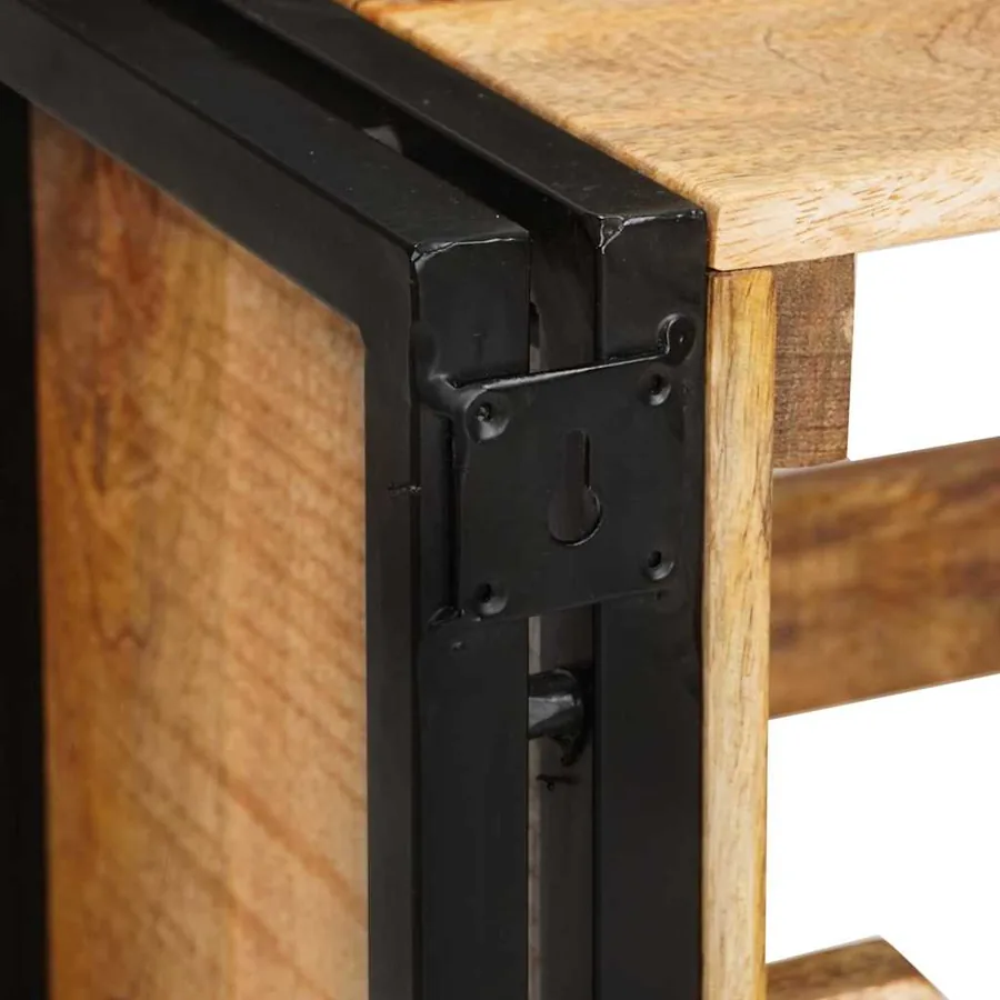 Étagère à vin 100 x 45 x 33 cm Bois de mangue brut solide - 9