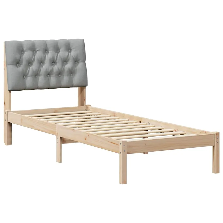 Cadre de lit avec tête de lit rembourrée Marron 75 x 190 cm - 2