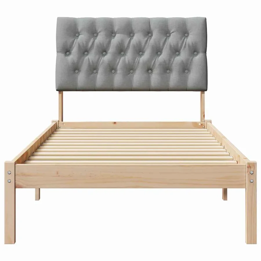 Cadre de lit avec tête de lit rembourrée Marron 75 x 190 cm - 5