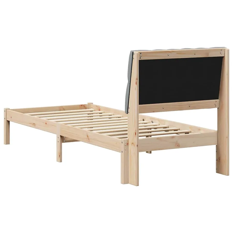 Cadre de lit avec tête de lit rembourrée Marron 75 x 190 cm - 7