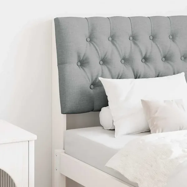 Tête de lit capitonnée Gris clair 75 cm Pin massif
