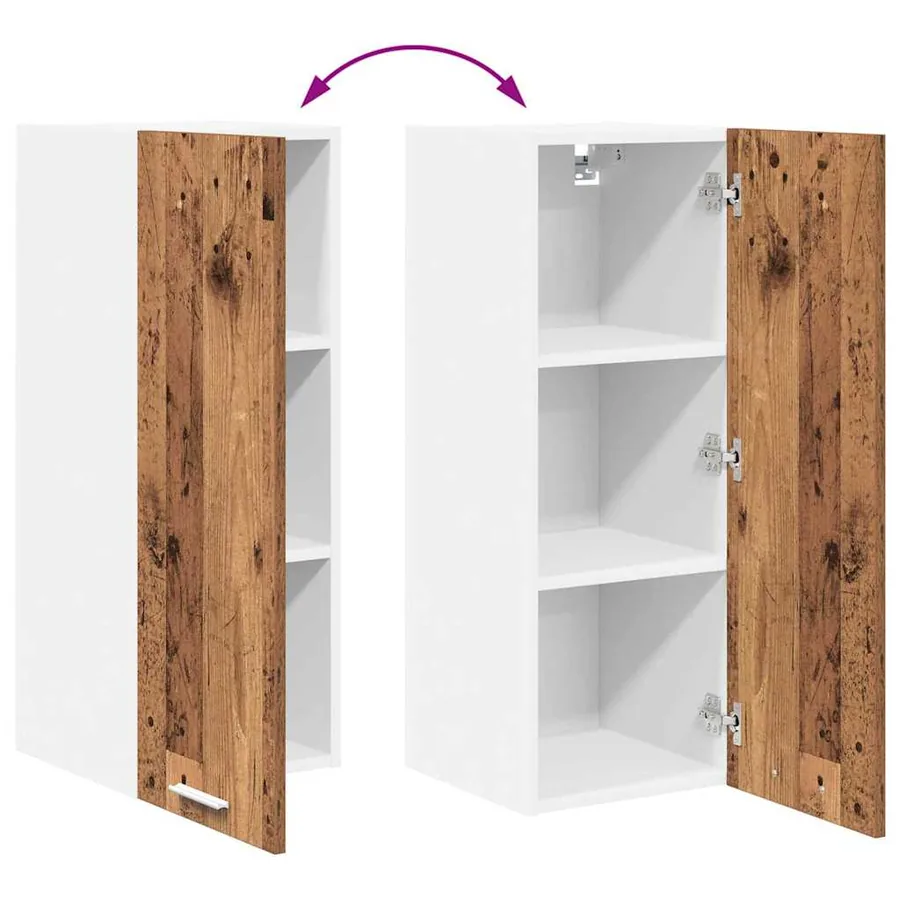 Armoire suspendue 2 pcs Bois ancien et Blanc 30 x 31 x 80 cm - 12