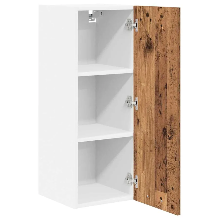 Armoire suspendue 2 pcs Bois ancien et Blanc 30 x 31 x 80 cm - 5