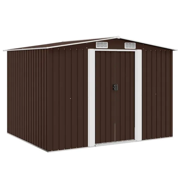 Abri de stockage pour jardin Marron 257x205x178 cm Acier