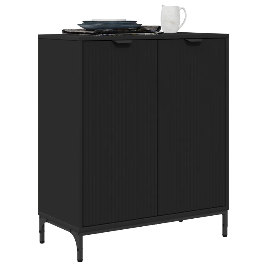 Buffet Noir 69,5 x 33 x 82 cm Bois d'ingénierie - 3