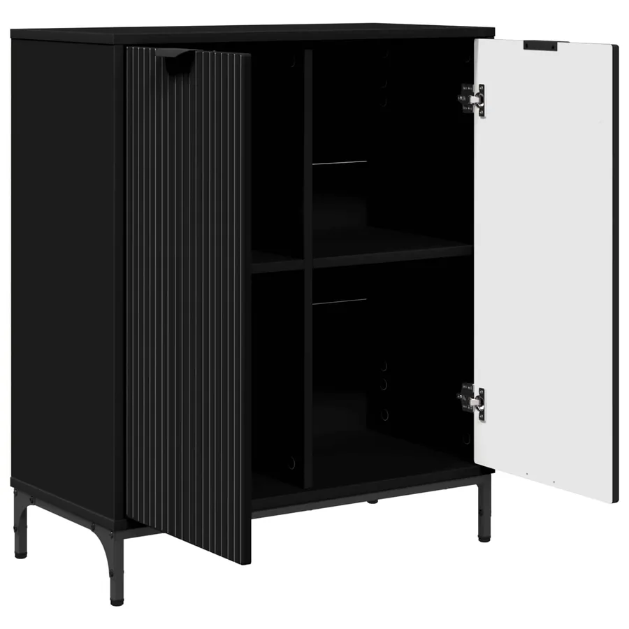 Buffet Noir 69,5 x 33 x 82 cm Bois d'ingénierie - 5