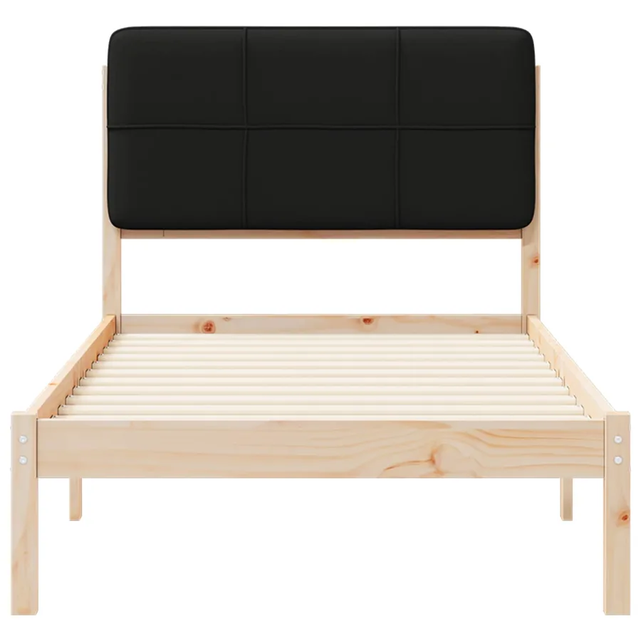 Cadre de lit avec tête de lit rembourrée Noir 90 x 200 cm - 5