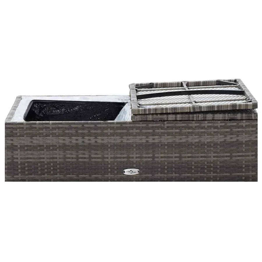 Salon de jardin 2 pcs avec coussins Résine tressée Gris - 10