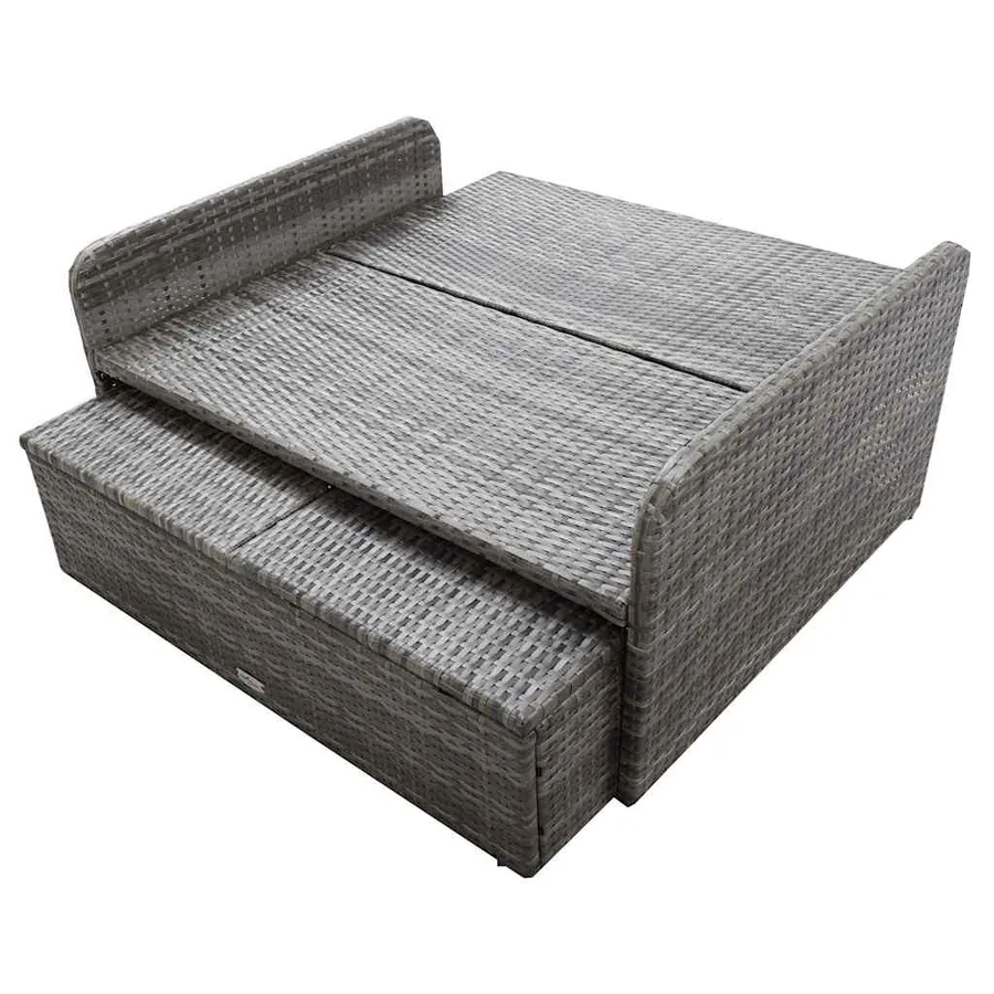 Salon de jardin 2 pcs avec coussins Résine tressée Gris - 11