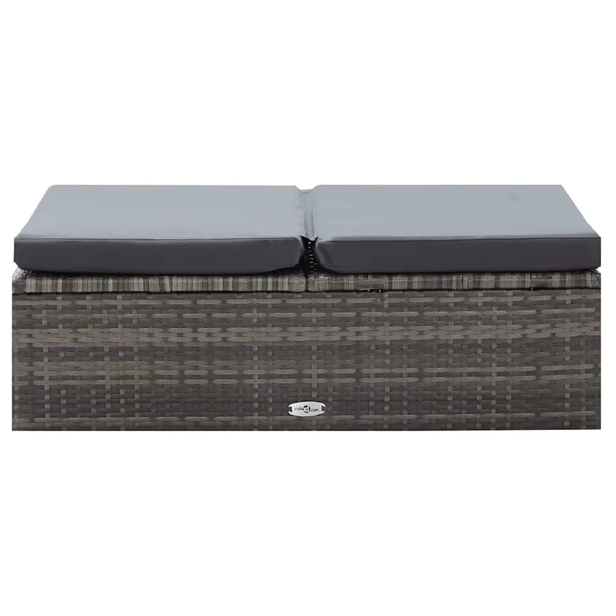 Salon de jardin 2 pcs avec coussins Résine tressée Gris - 13
