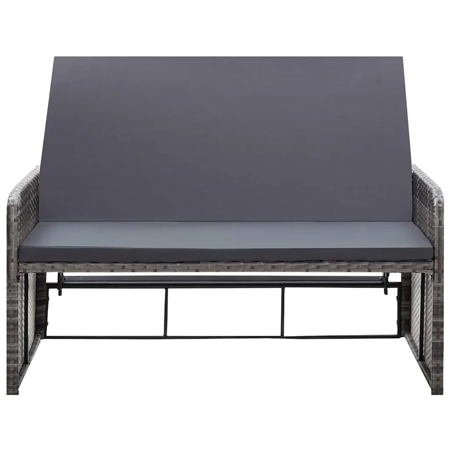 Salon de jardin 2 pcs avec coussins Résine tressée Gris - 6