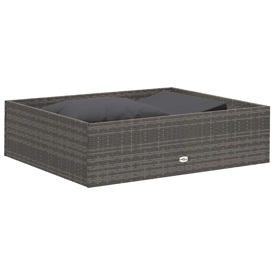 Salon de jardin 2 pcs avec coussins Résine tressée Gris - 9