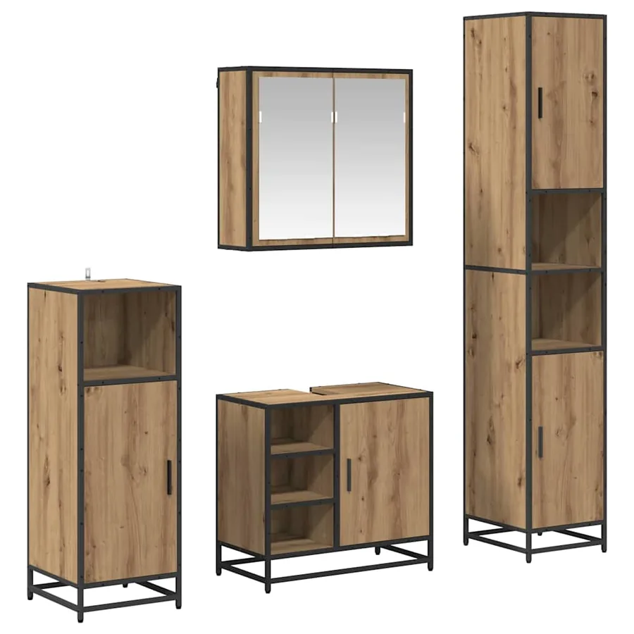 Ensemble de mobilier de salle de bain 4 pc Chêne artisanal - 2