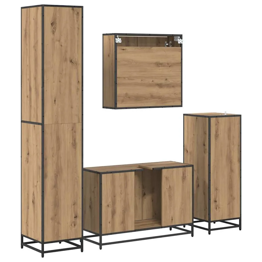 Ensemble de mobilier de salle de bain 4 pc Chêne artisanal - 10