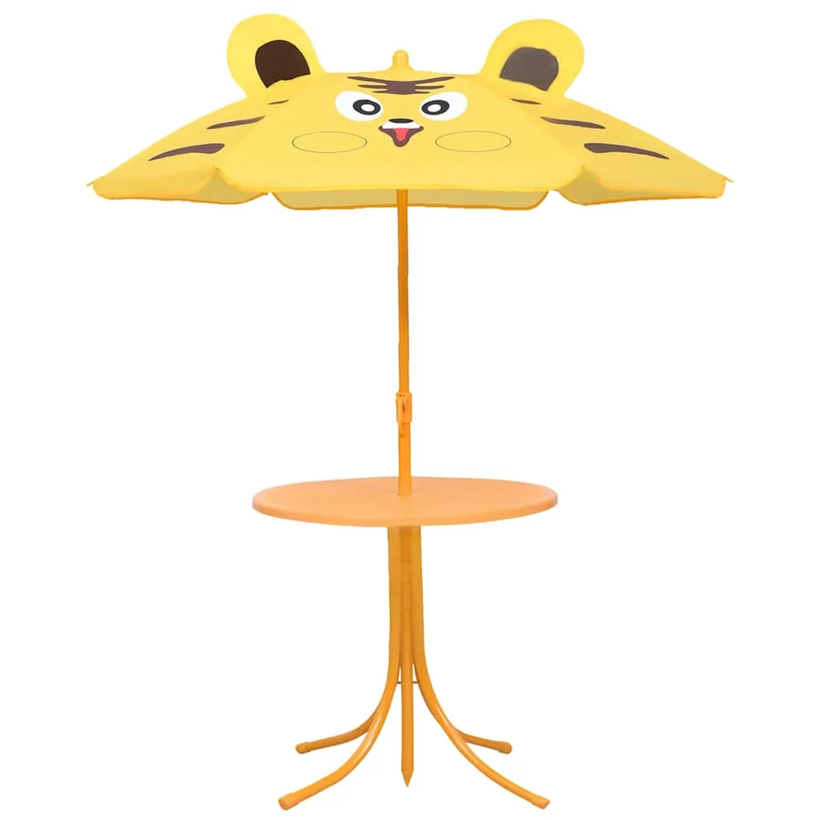 Ensemble de bistro avec parasol pour enfants 3 pcs Jaune - 2