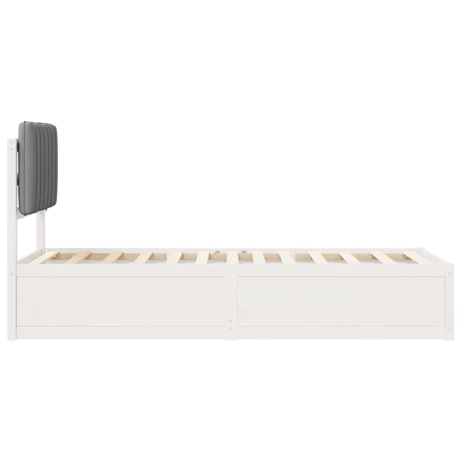 Cadre de lit avec tête de lit rembourrée Gris clair 75 x 190 cm - 6
