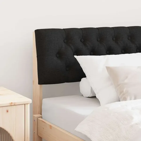 Tête de lit capitonnée Noir 100 cm Pin massif