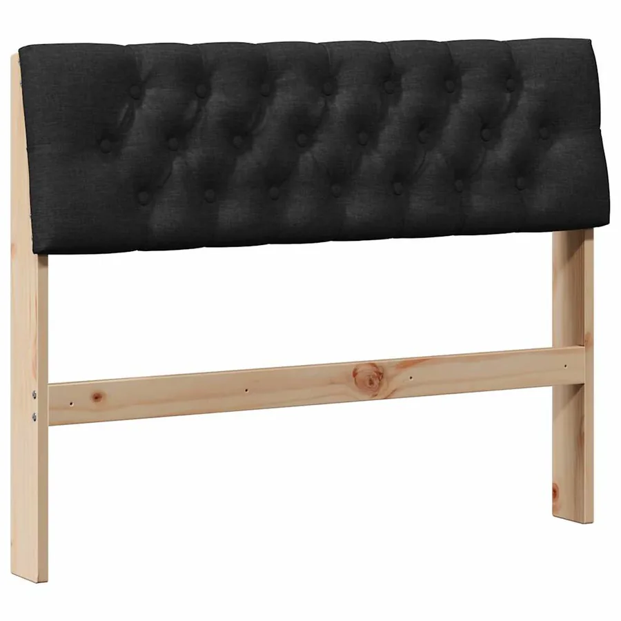 Tête de lit capitonnée Noir 100 cm Pin massif - 2