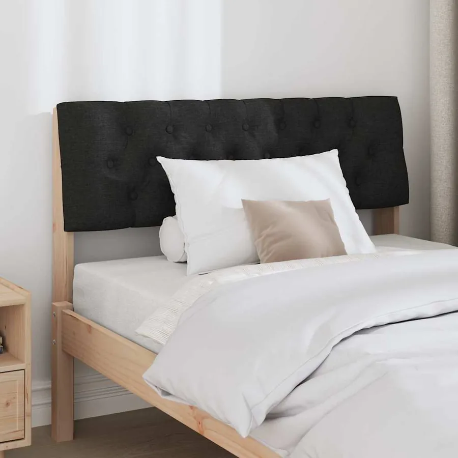Tête de lit capitonnée Noir 100 cm Pin massif - 3