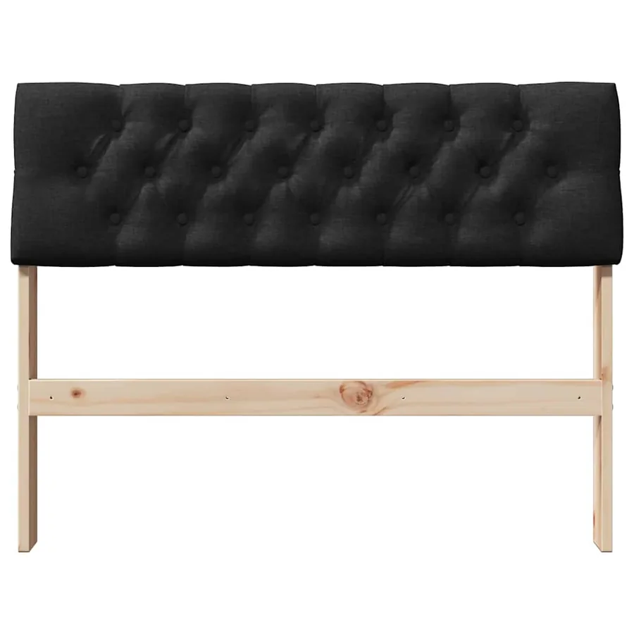Tête de lit capitonnée Noir 100 cm Pin massif - 4