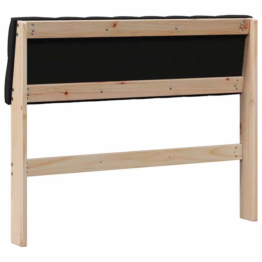 Tête de lit capitonnée Noir 100 cm Pin massif - 6