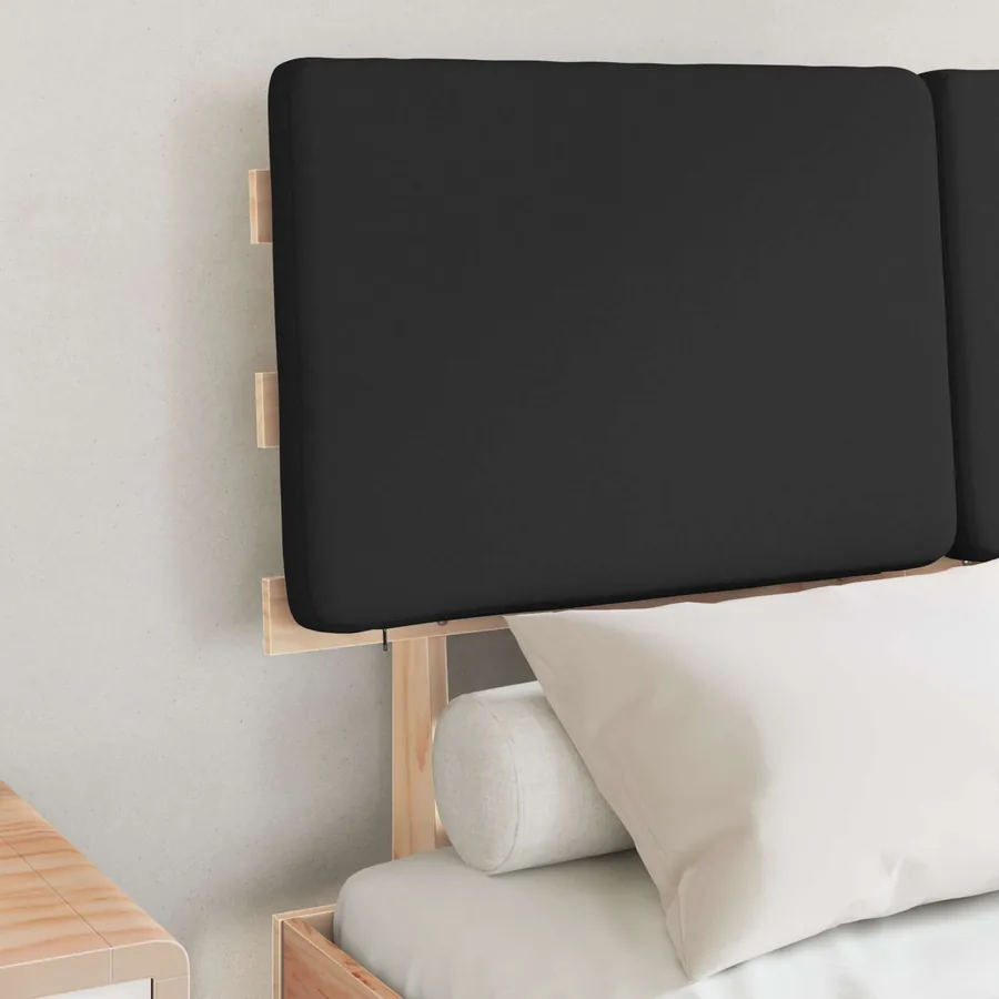 Cadre de lit avec tête de lit rembourrée Noir 120 x 200 cm - 3