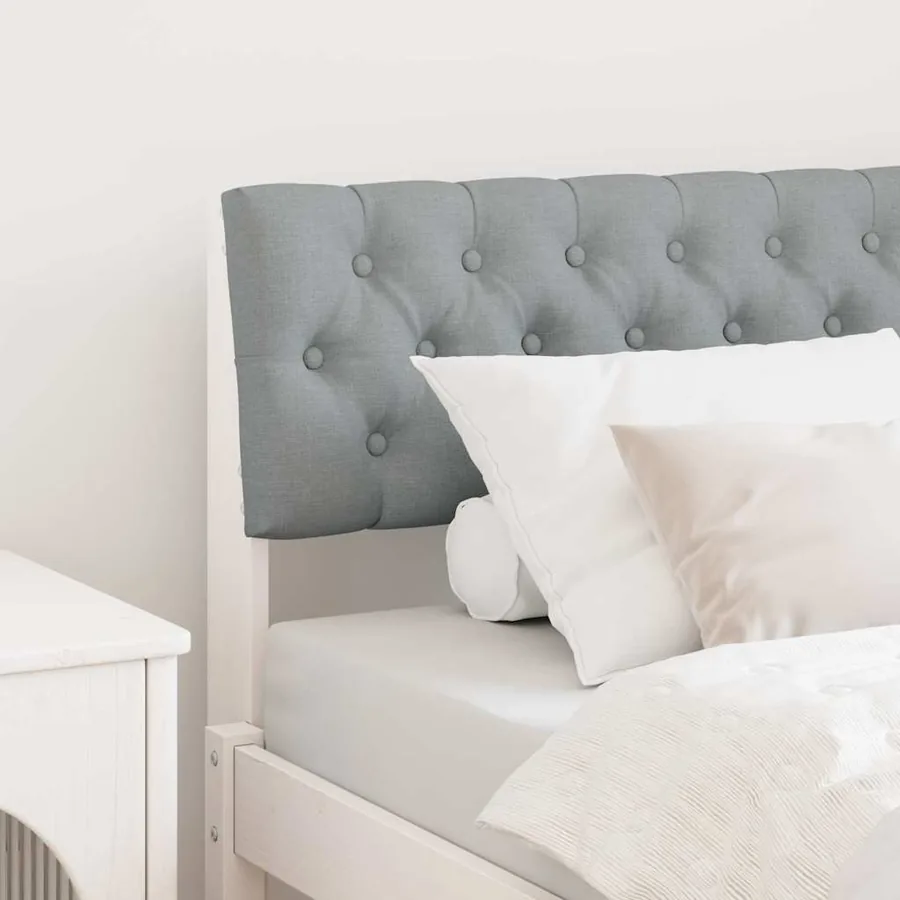 Tête de lit capitonnée Gris clair 90 cm Pin massif