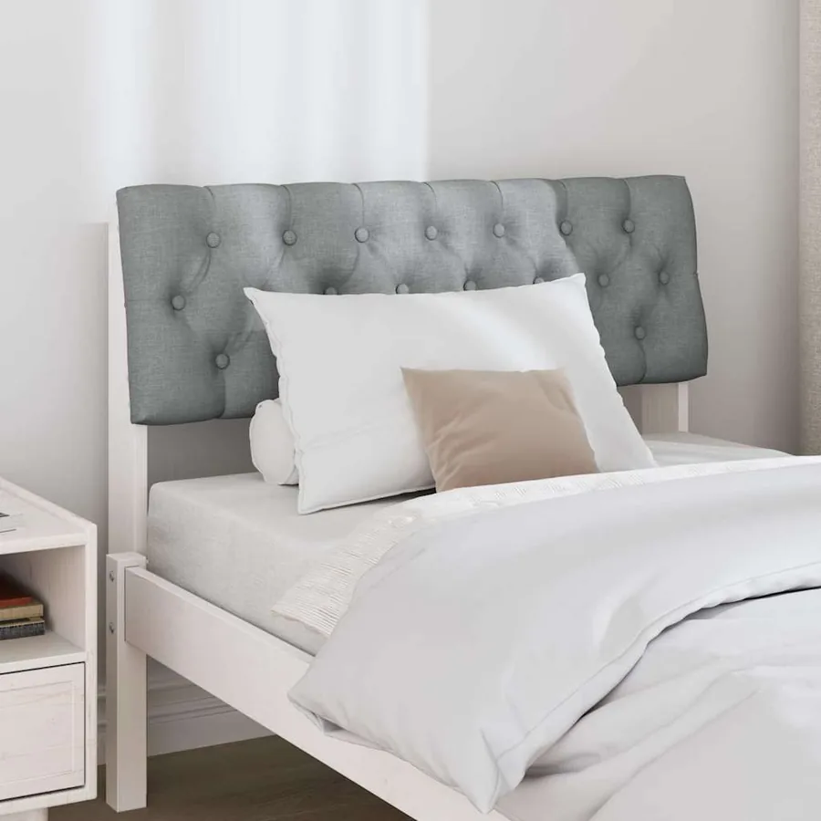 Tête de lit capitonnée Gris clair 90 cm Pin massif - 3