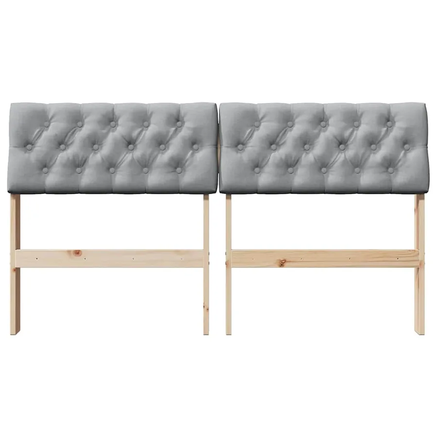 Tête de lit capitonnée Gris clair 135 cm Pin massif - 4