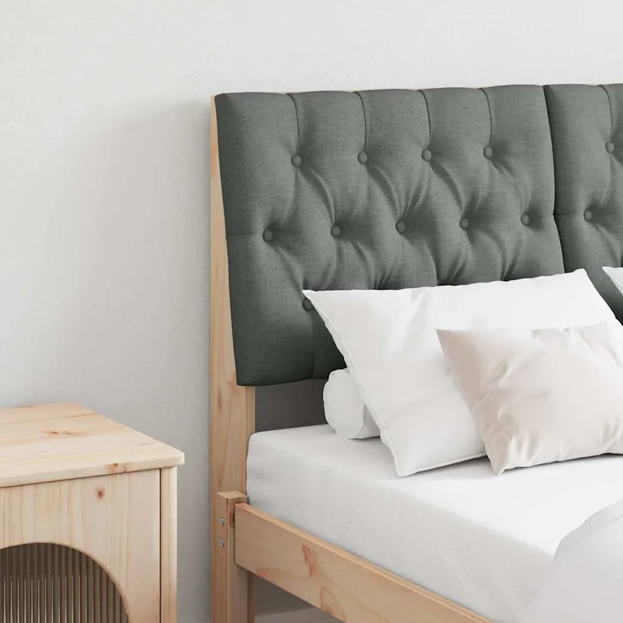 Tête de lit capitonnée Gris foncé 120 cm Pin massif