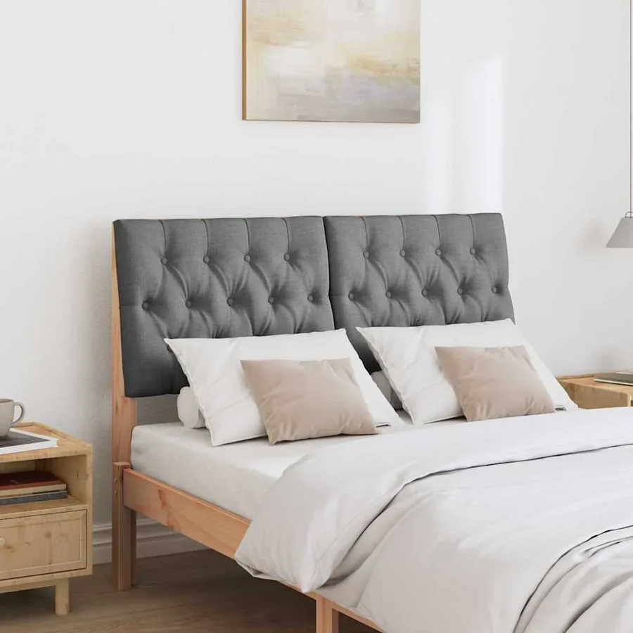 Tête de lit capitonnée Gris foncé 120 cm Pin massif - 3