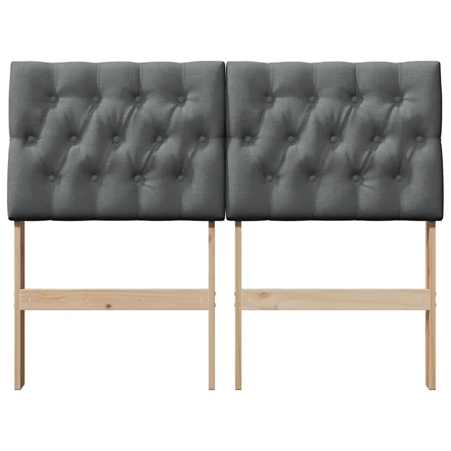Tête de lit capitonnée Gris foncé 120 cm Pin massif - 4