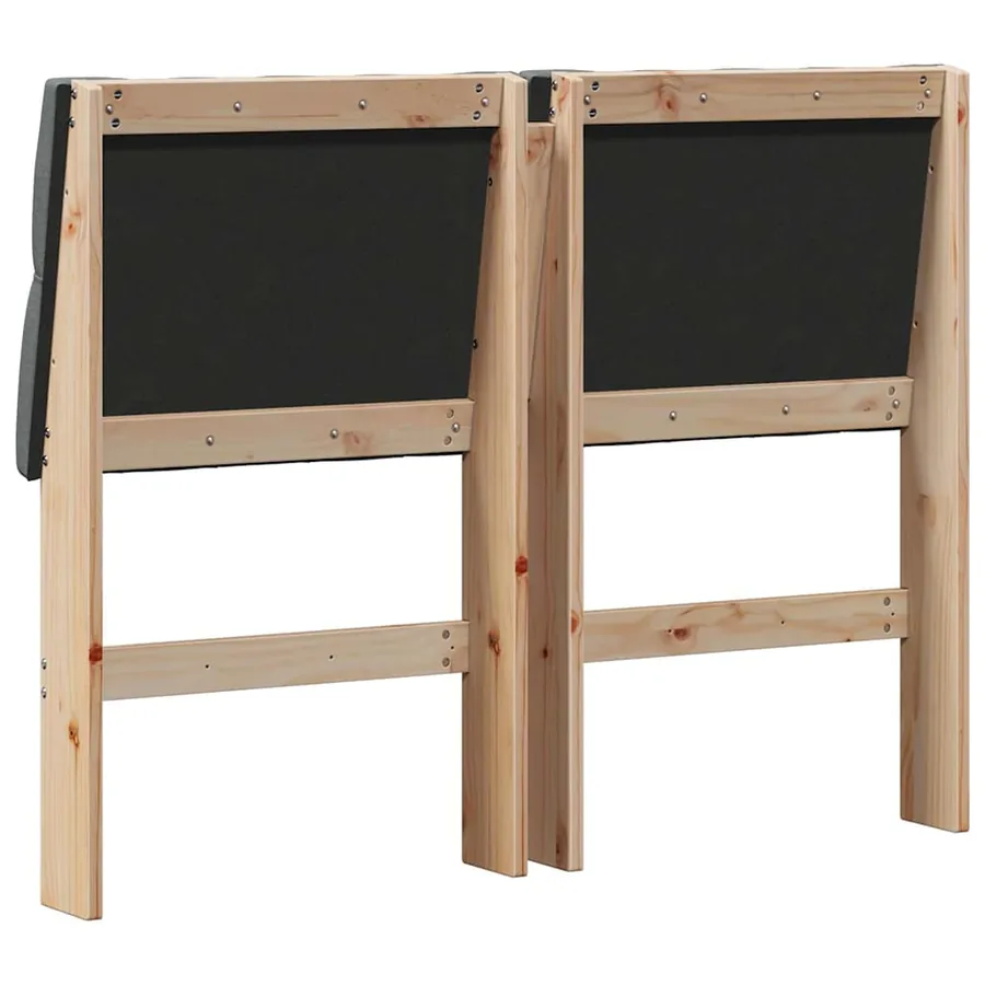 Tête de lit capitonnée Gris foncé 120 cm Pin massif - 6