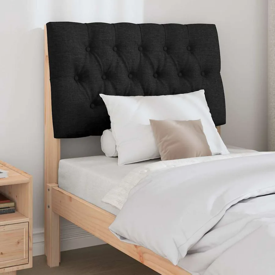 Tête de lit capitonnée Noir 75 cm Pin massif - 3