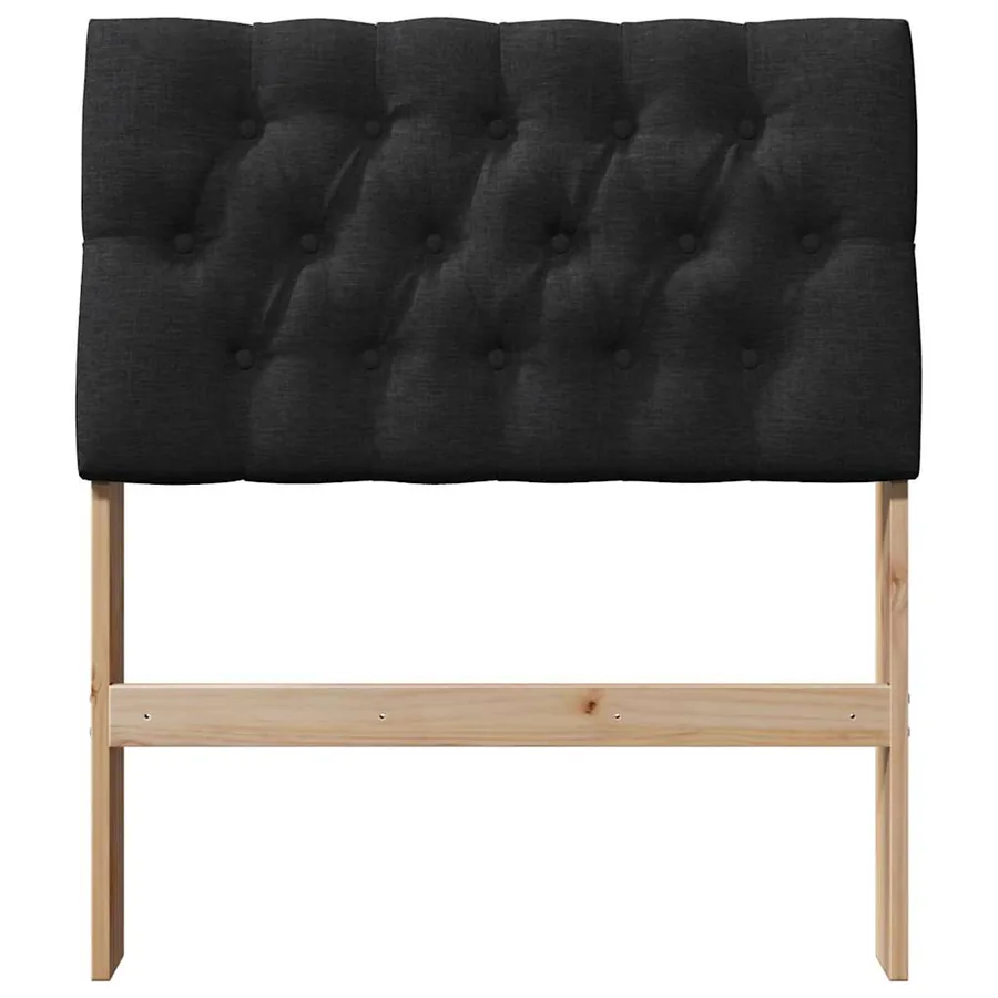 Tête de lit capitonnée Noir 75 cm Pin massif - 4