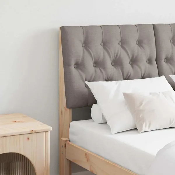 Tête de lit capitonnée Taupe 120 cm Pin massif