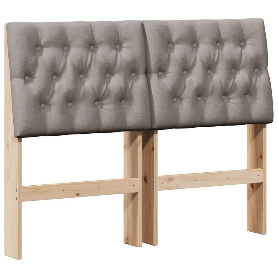 Tête de lit capitonnée Taupe 120 cm Pin massif - 2