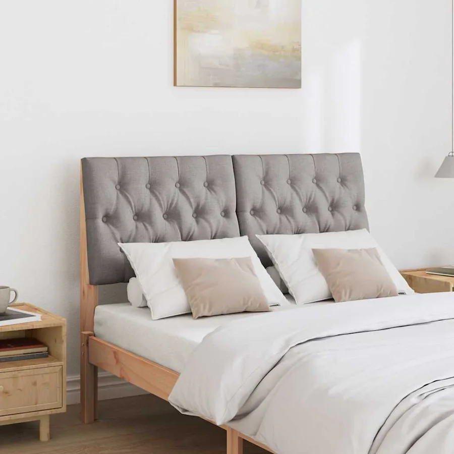 Tête de lit capitonnée Taupe 120 cm Pin massif - 3