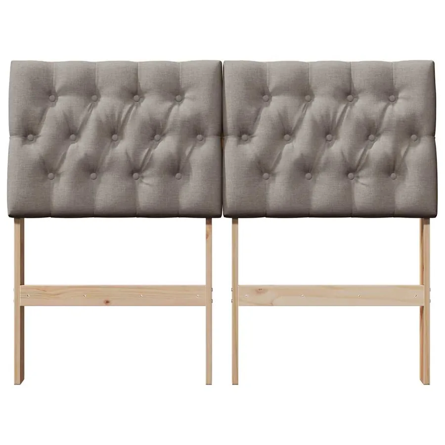 Tête de lit capitonnée Taupe 120 cm Pin massif - 4