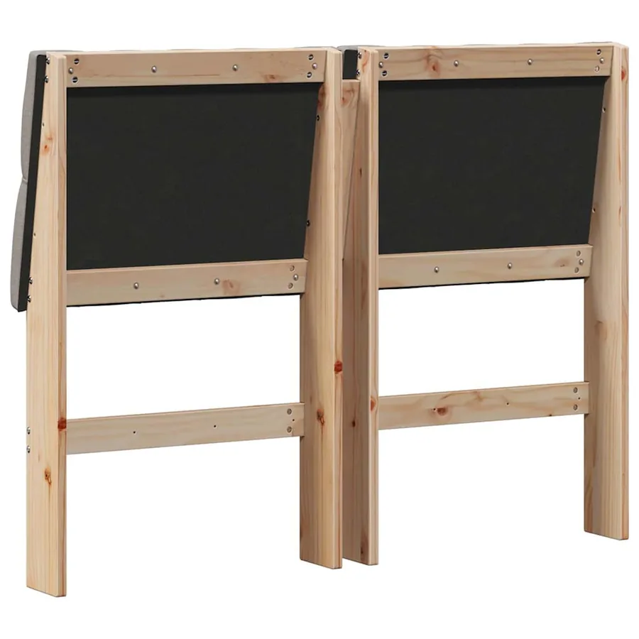 Tête de lit capitonnée Taupe 120 cm Pin massif - 6