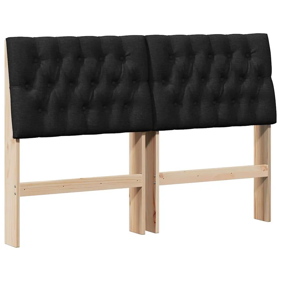 Tête de lit capitonnée Noir 135 cm Pin massif - 2