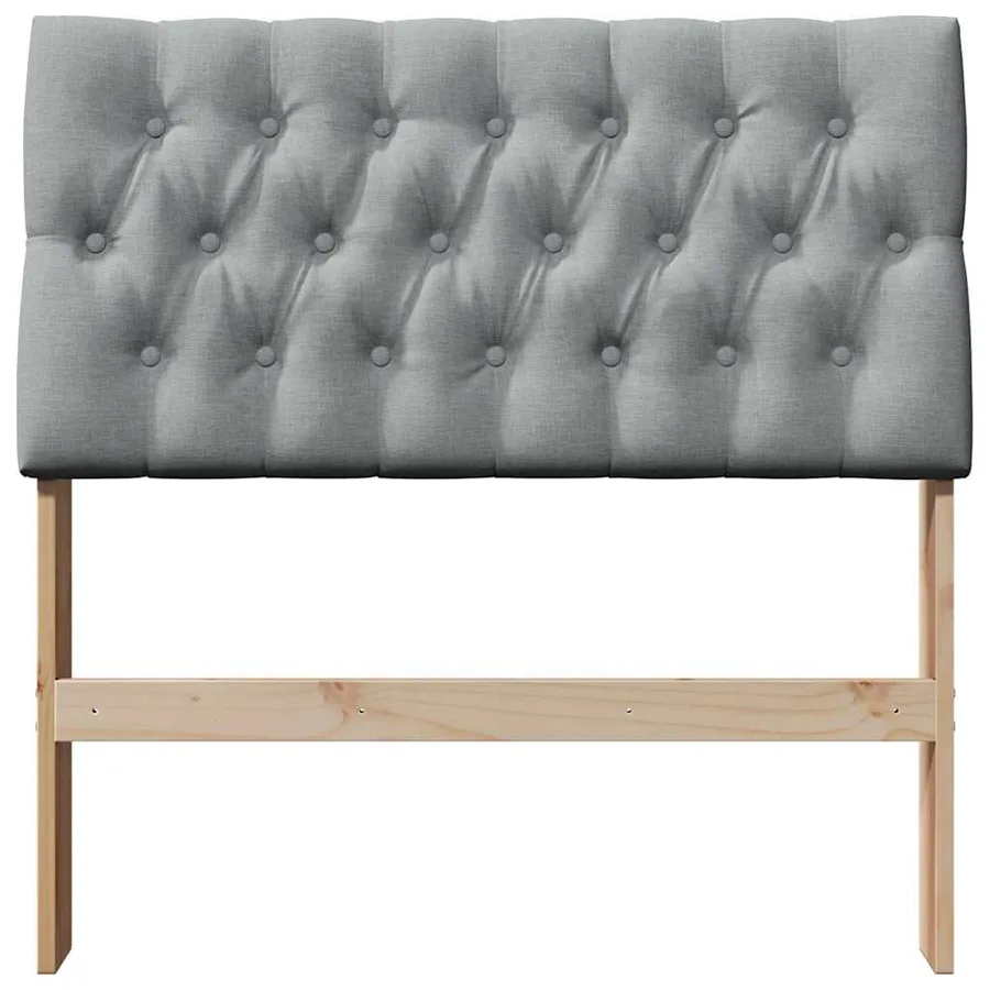 Tête de lit capitonnée Gris clair 90 cm Pin massif - 4