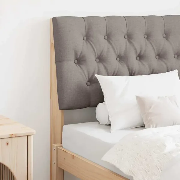 Tête de lit capitonnée Taupe 80 cm Pin massif