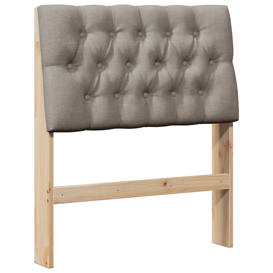 Tête de lit capitonnée Taupe 80 cm Pin massif - 2