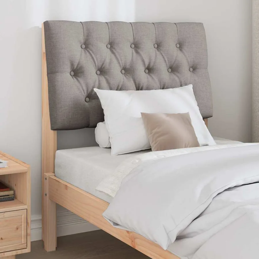Tête de lit capitonnée Taupe 80 cm Pin massif - 3