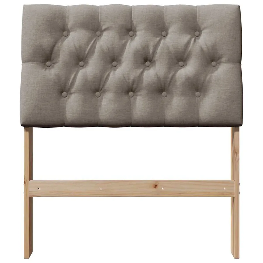 Tête de lit capitonnée Taupe 80 cm Pin massif - 4