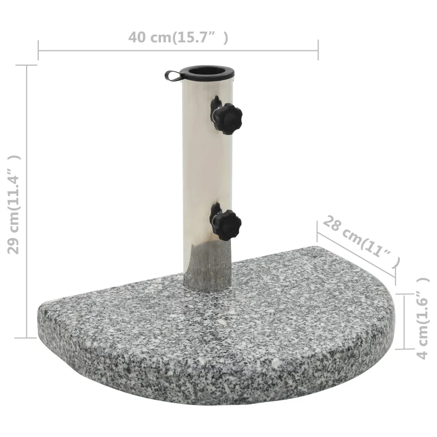 Socle de parasol Granite courbe 10 kg Gris - 6