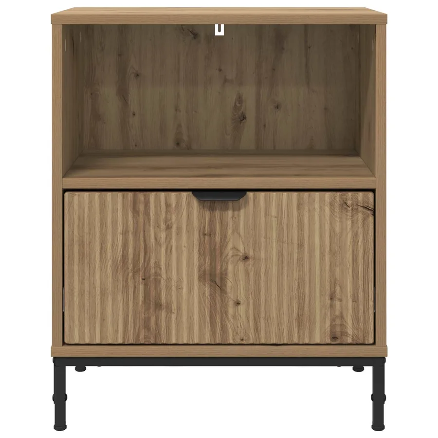 Cabinet de chevet chêne artisanal 49 x 36 x 61 cm - 6